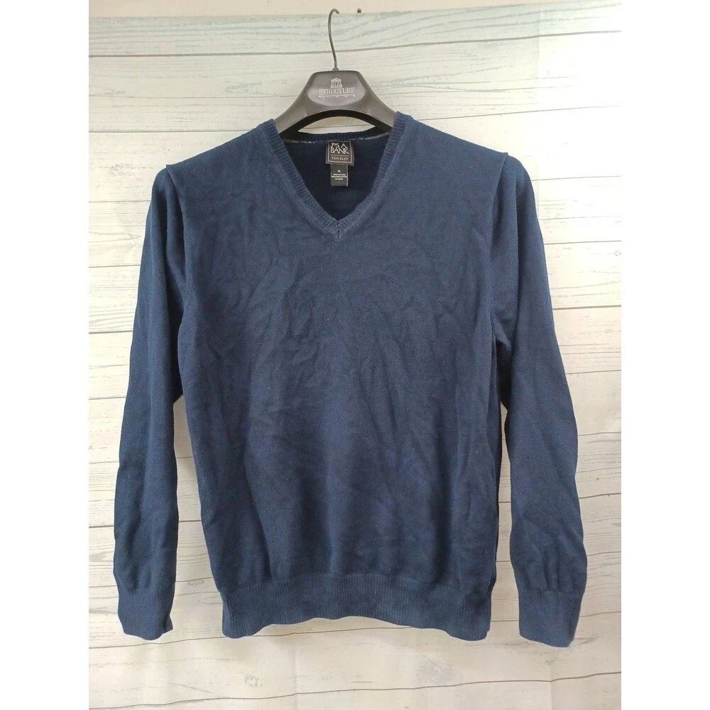 Jos A Bank Travelers Sweater 100% Pima Cotton Navyblue XL  V-Neck